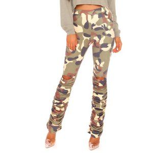 Poster Girl Stacked Pant - Camouflage